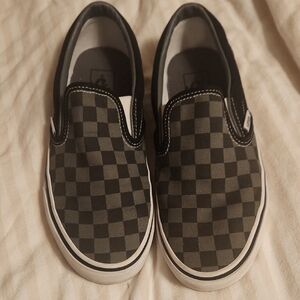 Vans Black and Gray Checkered Sneakers
